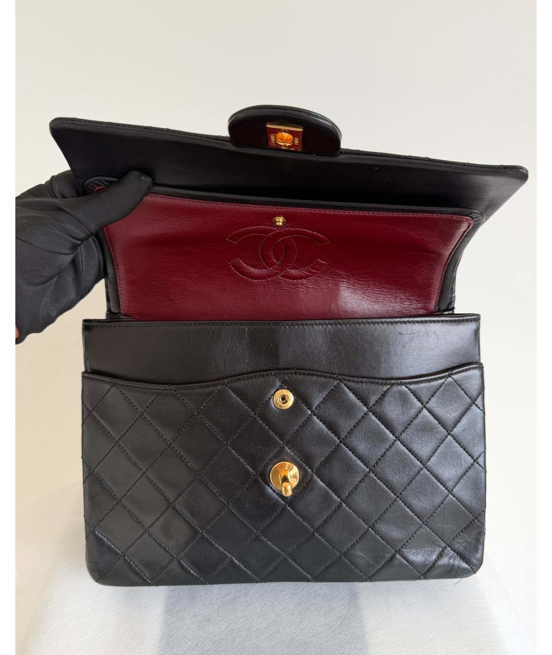 CHANEL Черная кожаная сумка через плечо, фото 6