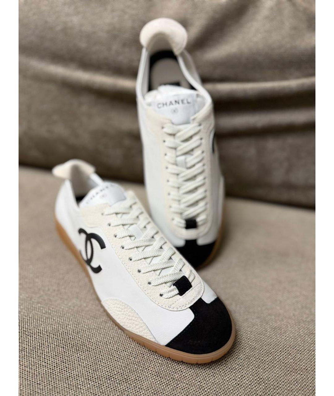 CHANEL Белые кожаные кеды, фото 3