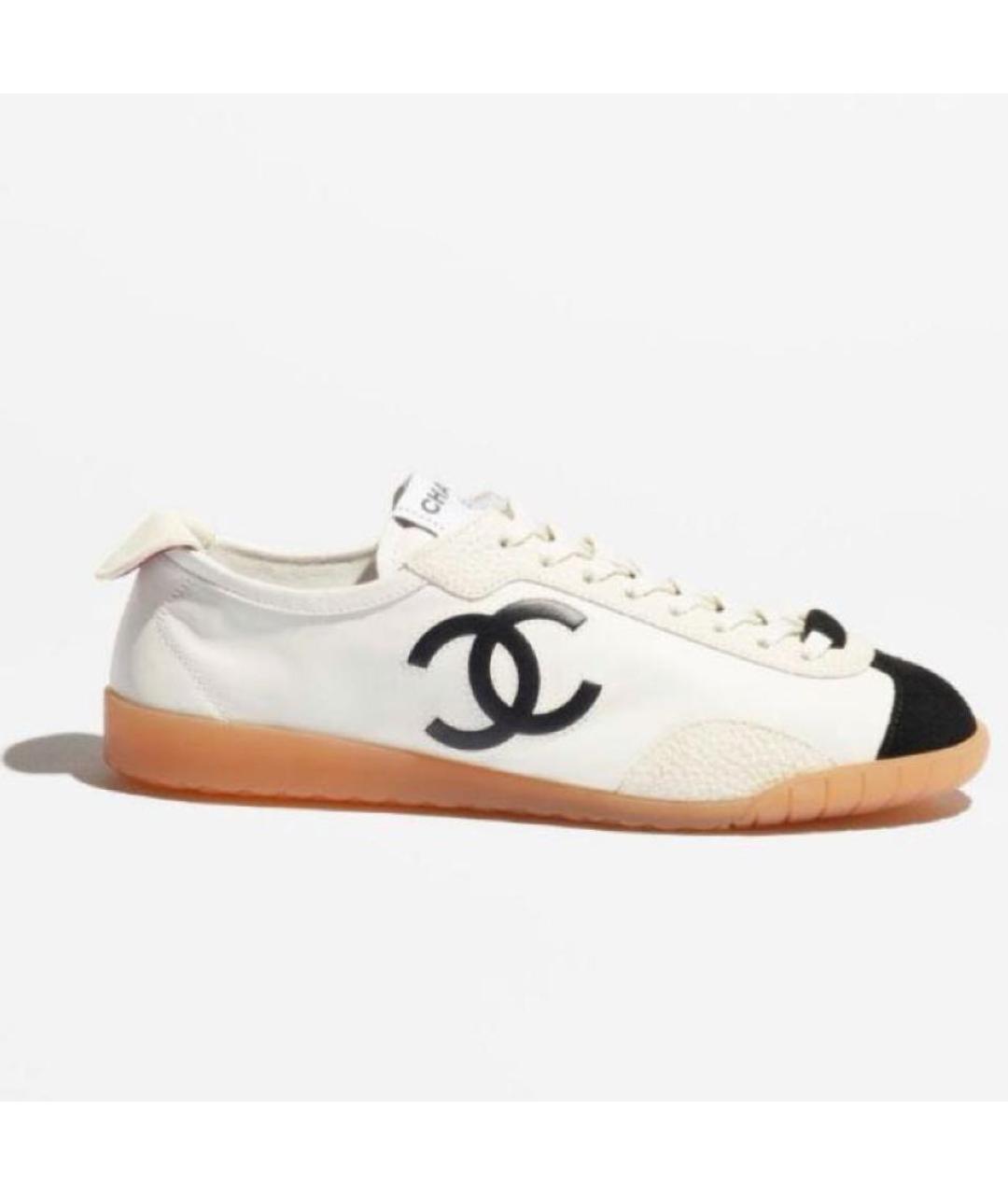 CHANEL Белые кожаные кеды, фото 4