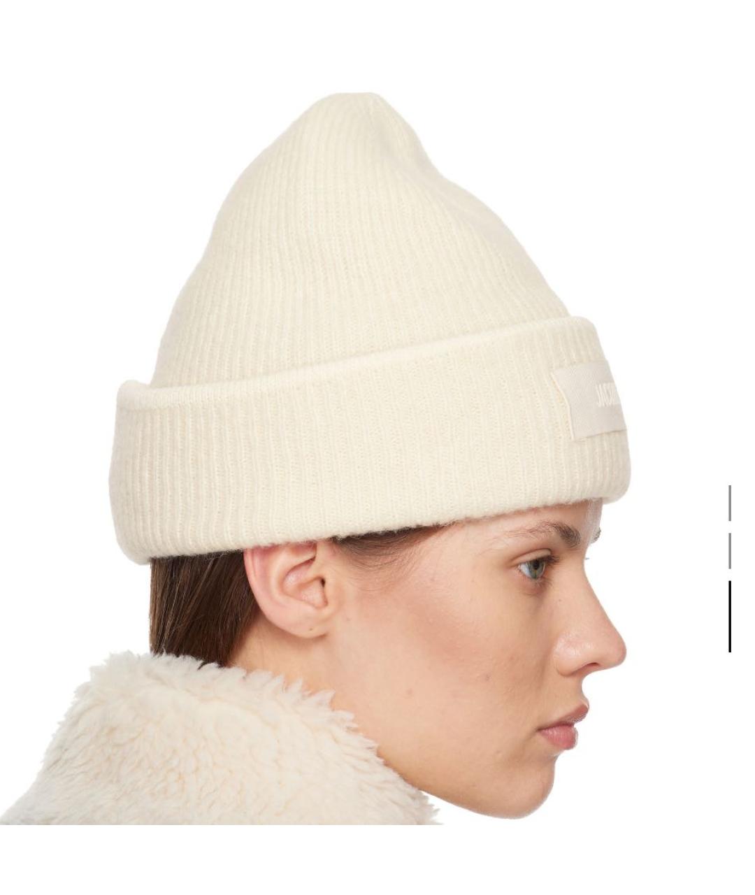 JACQUEMUS Белая шерстяная шапка, фото 2