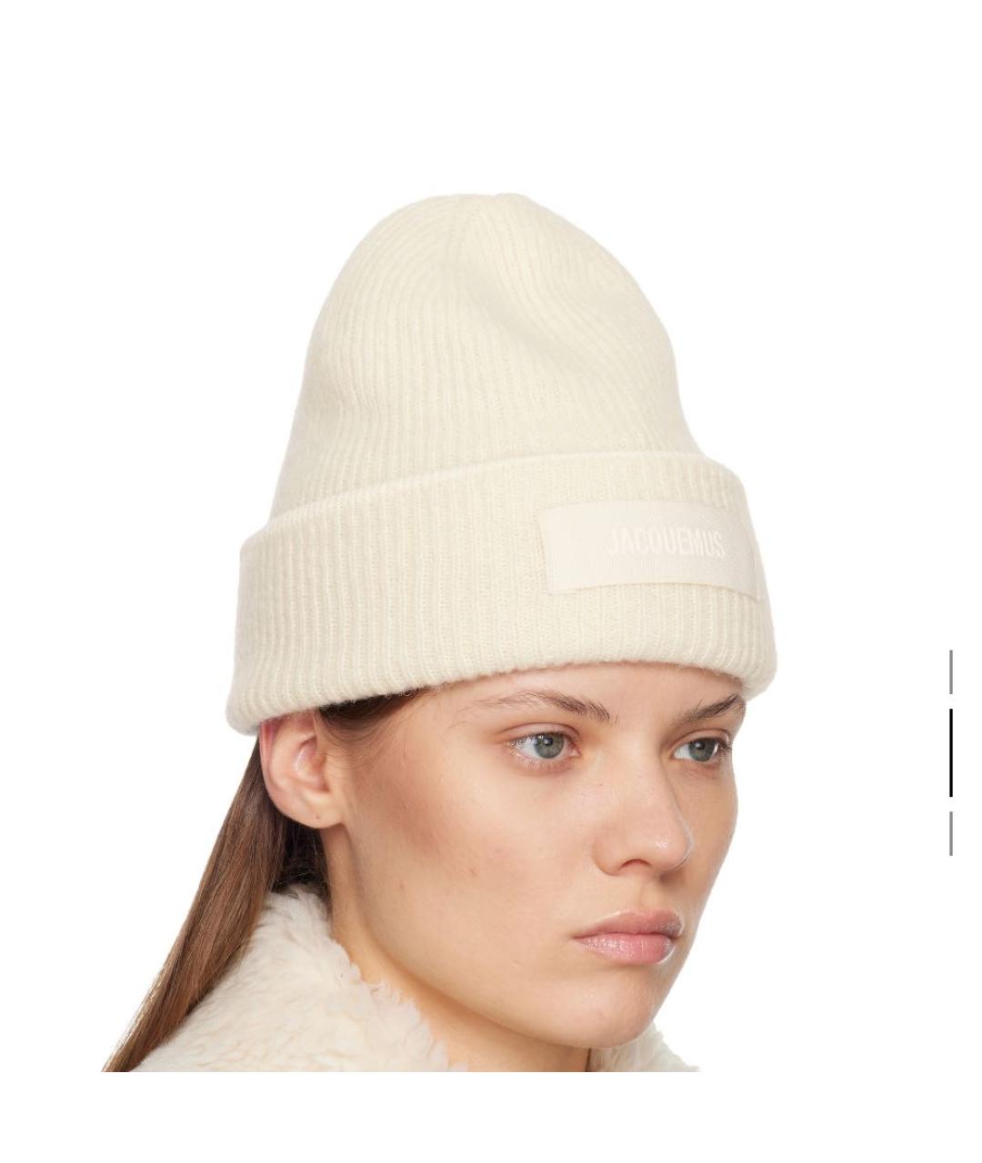 JACQUEMUS Белая шерстяная шапка, фото 4