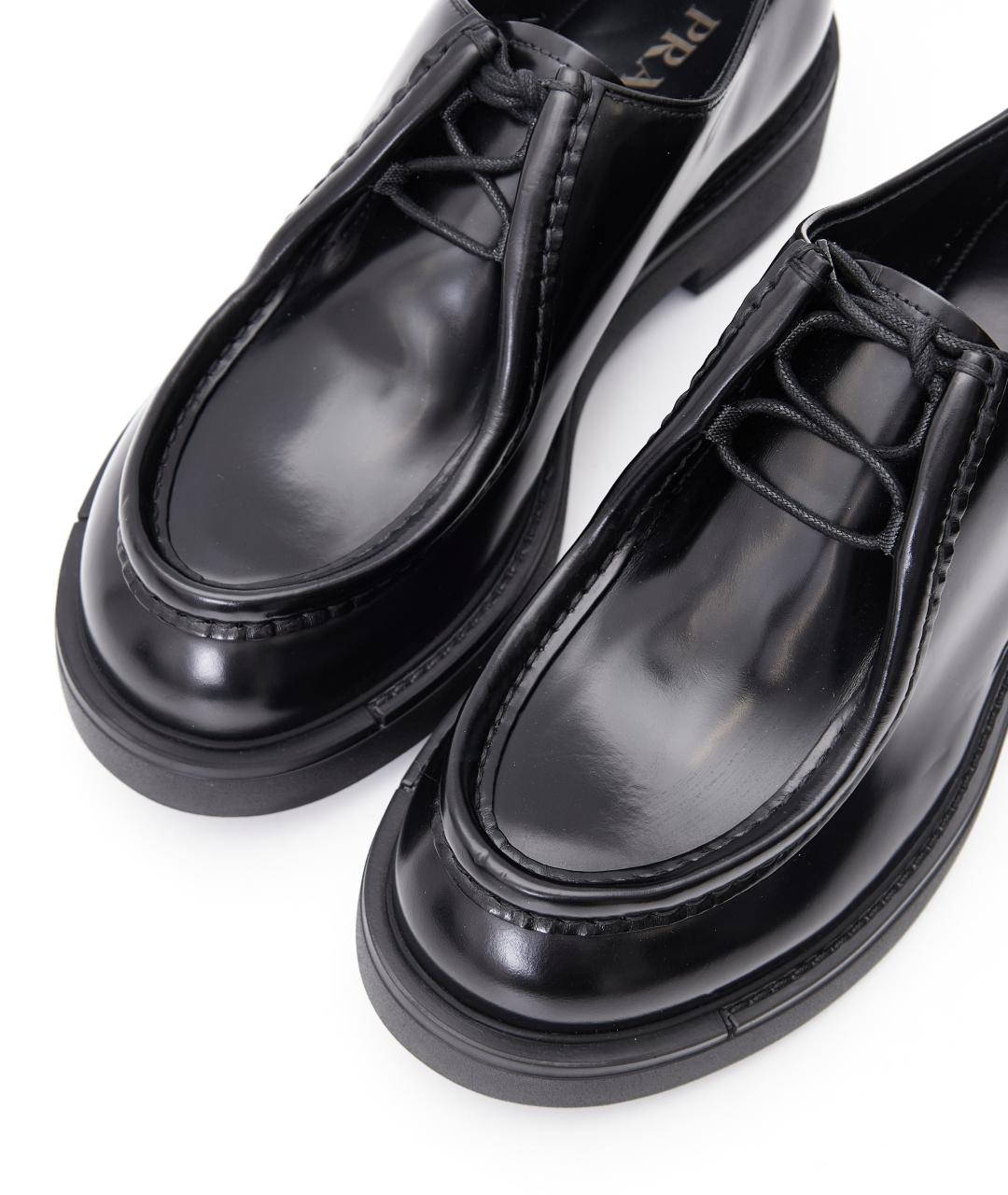 PRADA Черные кожаные лоферы, фото 4