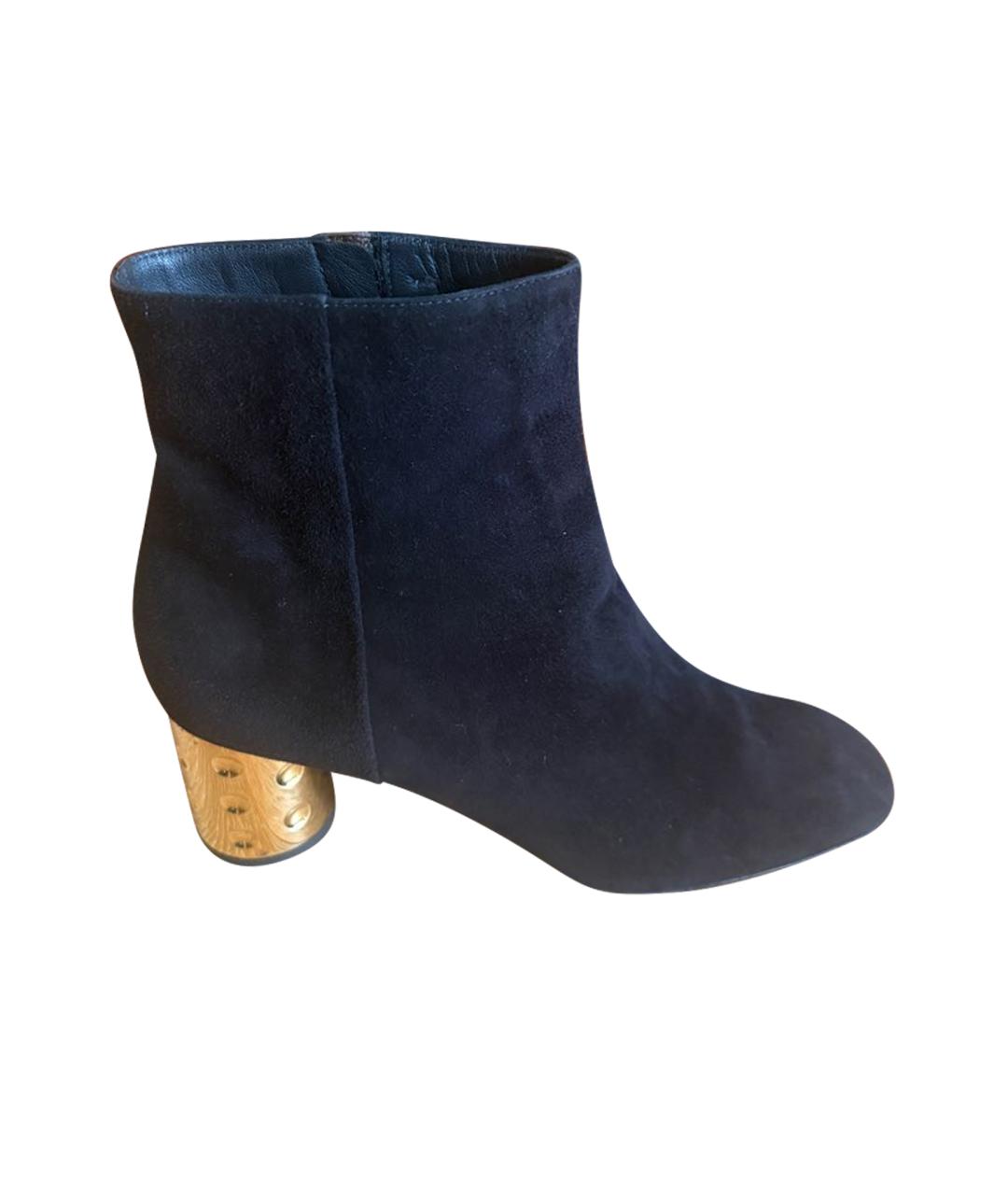 LOUIS VUITTON Черные замшевые полусапоги, фото 1