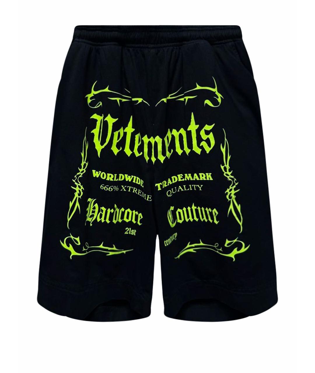 VETEMENTS Черные хлопковые шорты, фото 1