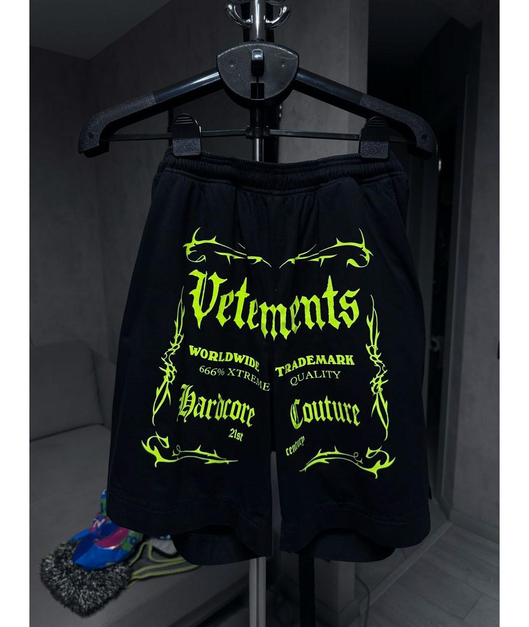 VETEMENTS Черные хлопковые шорты, фото 7