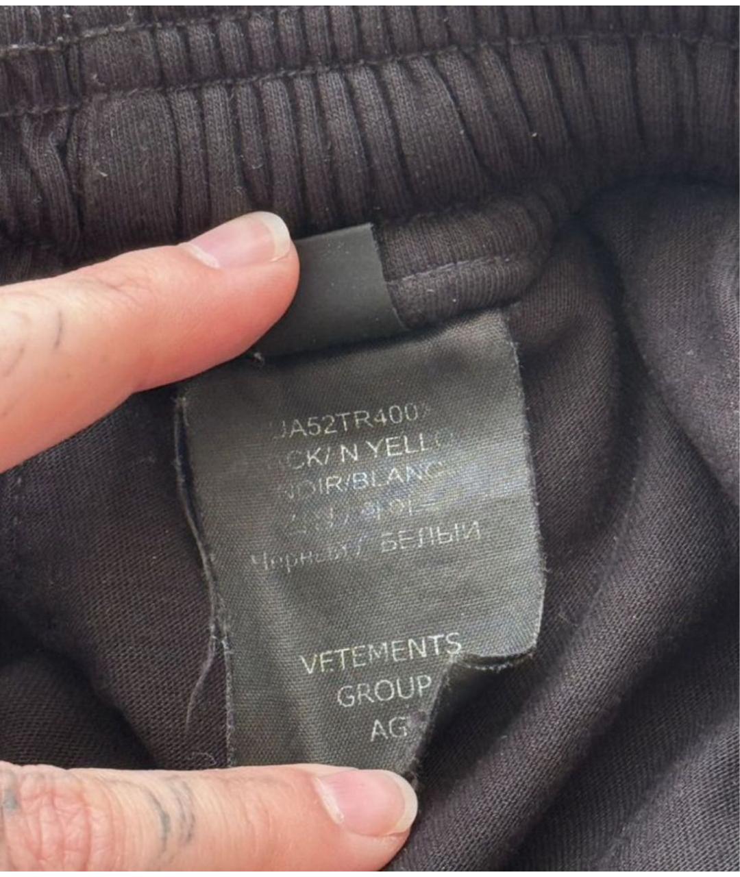 VETEMENTS Черные хлопковые шорты, фото 6