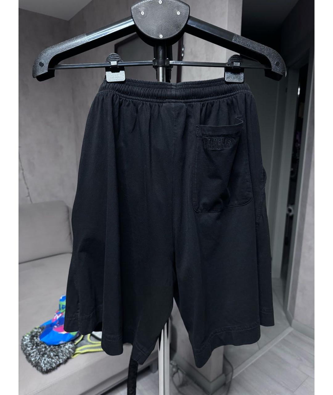 VETEMENTS Черные хлопковые шорты, фото 2