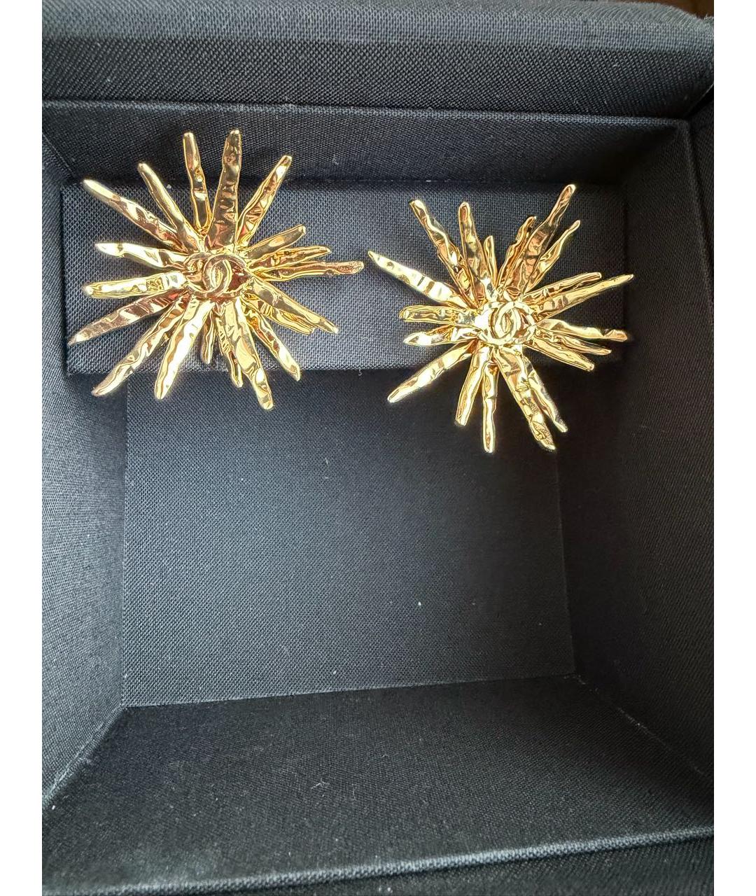 CHANEL Золотые латунные серьги, фото 5