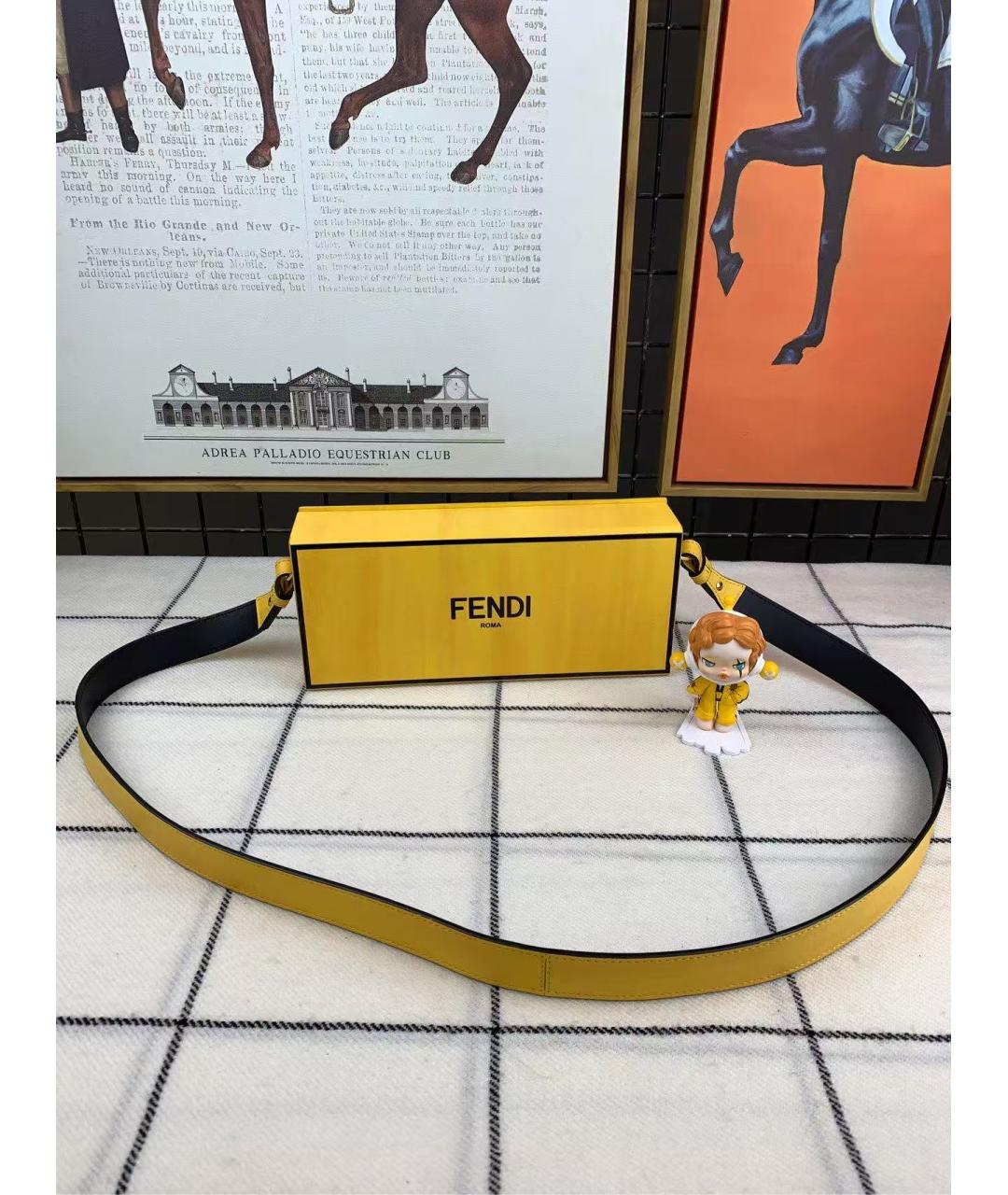 FENDI Желтая сумка через плечо, фото 7