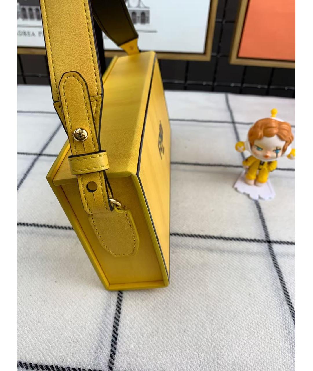 FENDI Желтая сумка через плечо, фото 4