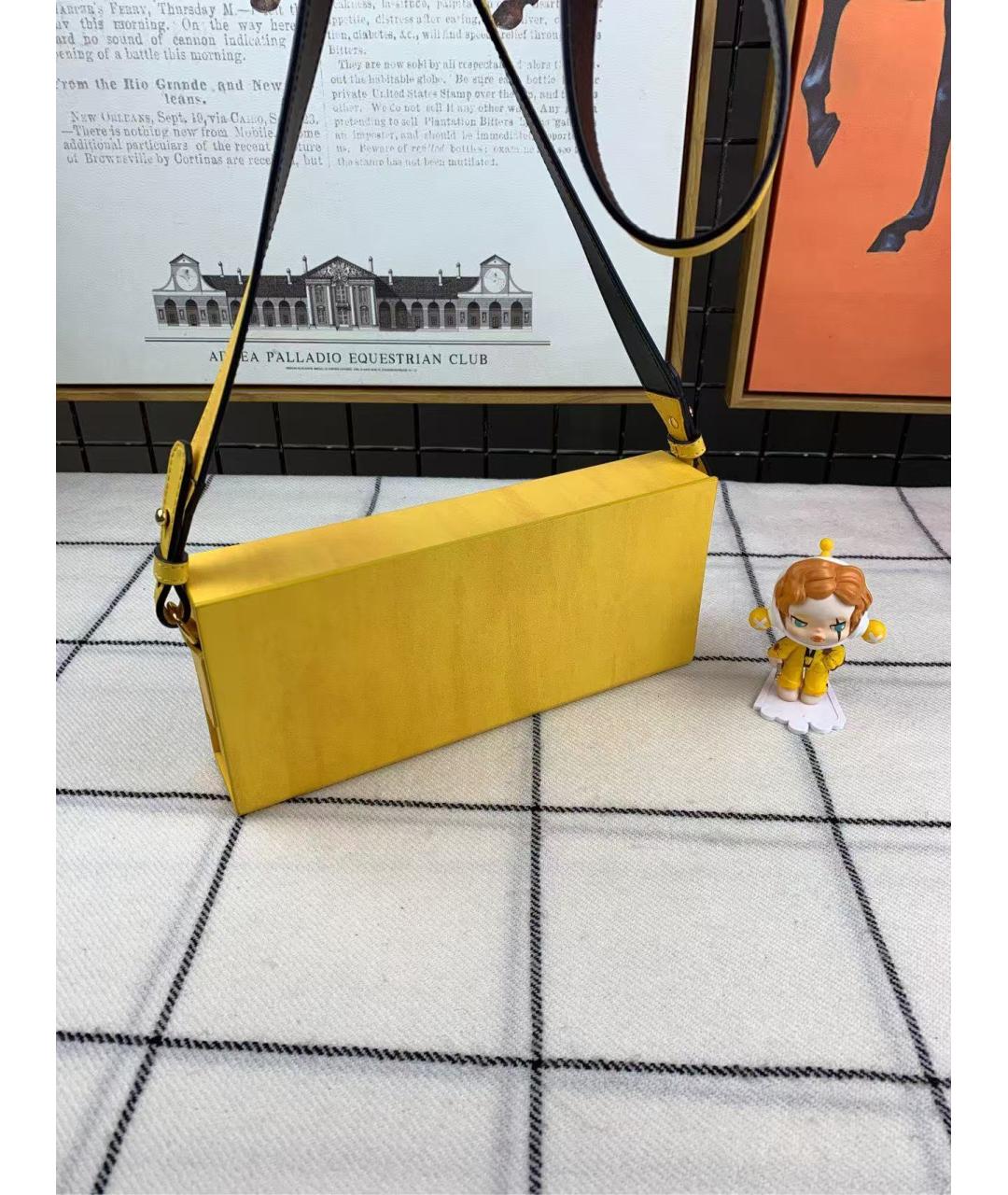 FENDI Желтая сумка через плечо, фото 3