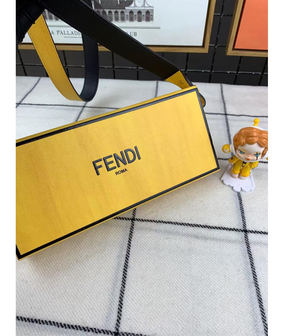 FENDI Желтая сумка через плечо, фото 5