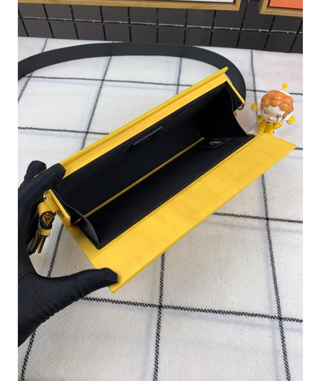 FENDI Желтая сумка через плечо, фото 6