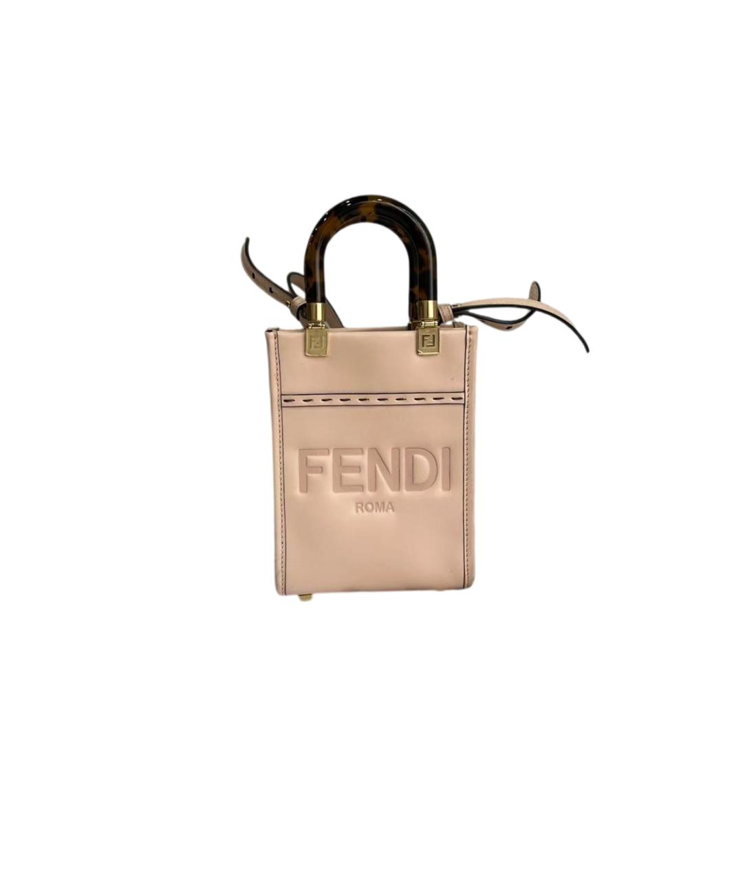 FENDI Розовая кожаная сумка через плечо, фото 6