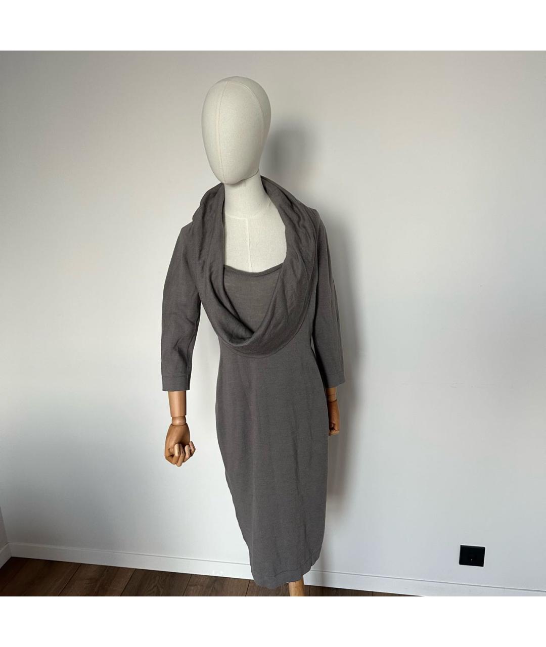 MALO Фиолетовое шерстяное повседневное платье, фото 2