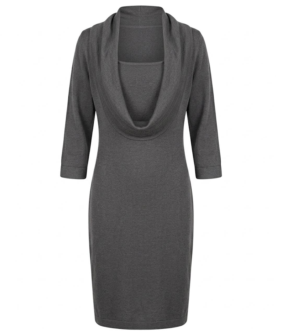 MALO Фиолетовое шерстяное повседневное платье, фото 1