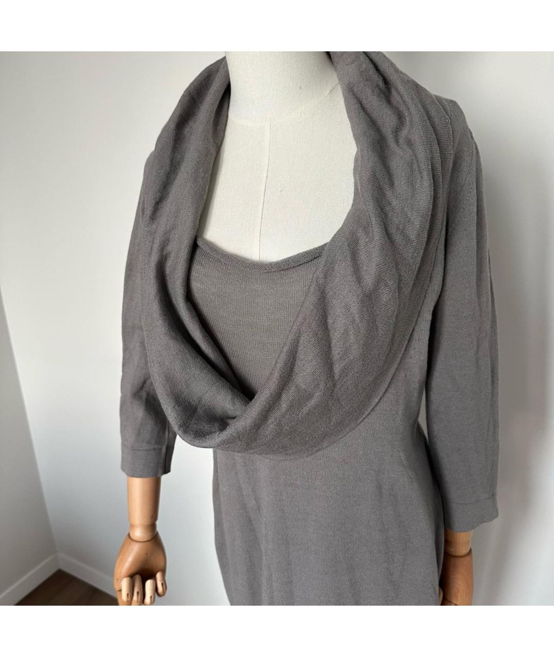 MALO Фиолетовое шерстяное повседневное платье, фото 5