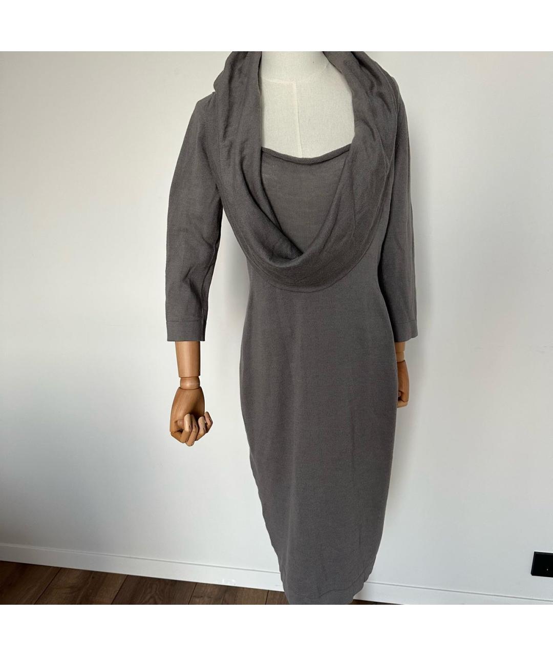 MALO Фиолетовое шерстяное повседневное платье, фото 8