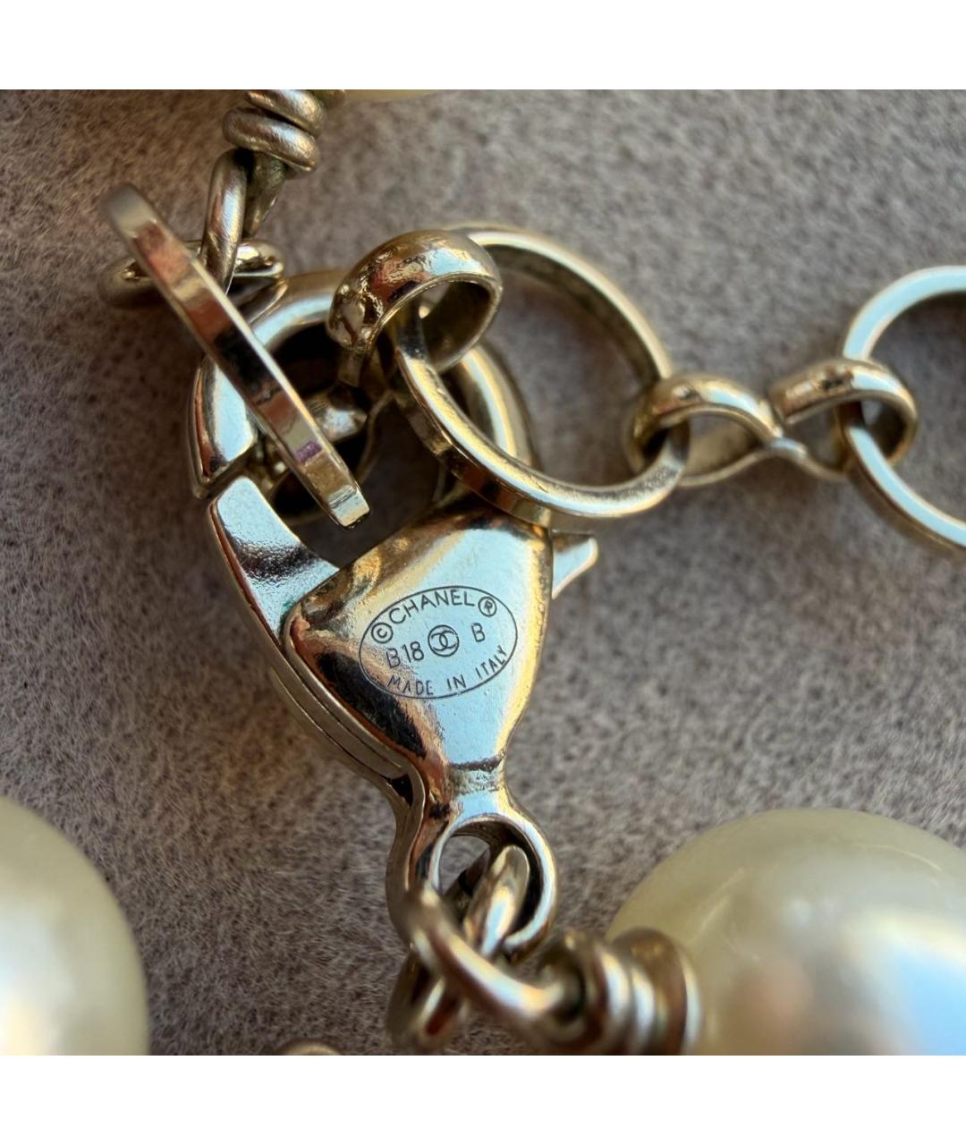 CHANEL Белое колье из экзотической кожи, фото 7