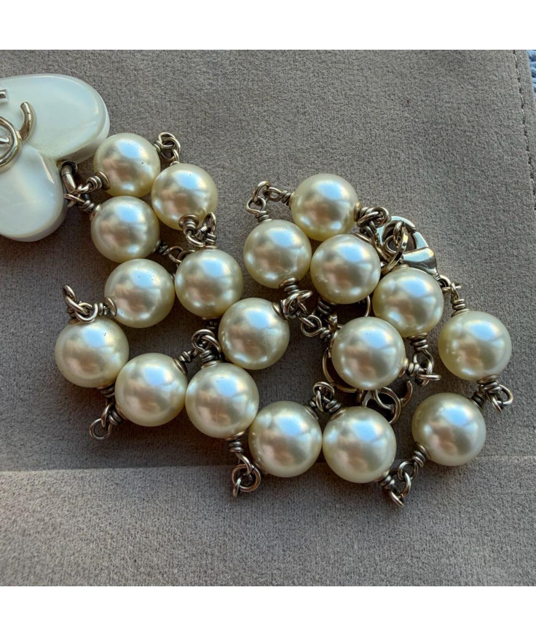 CHANEL Белое колье из экзотической кожи, фото 5