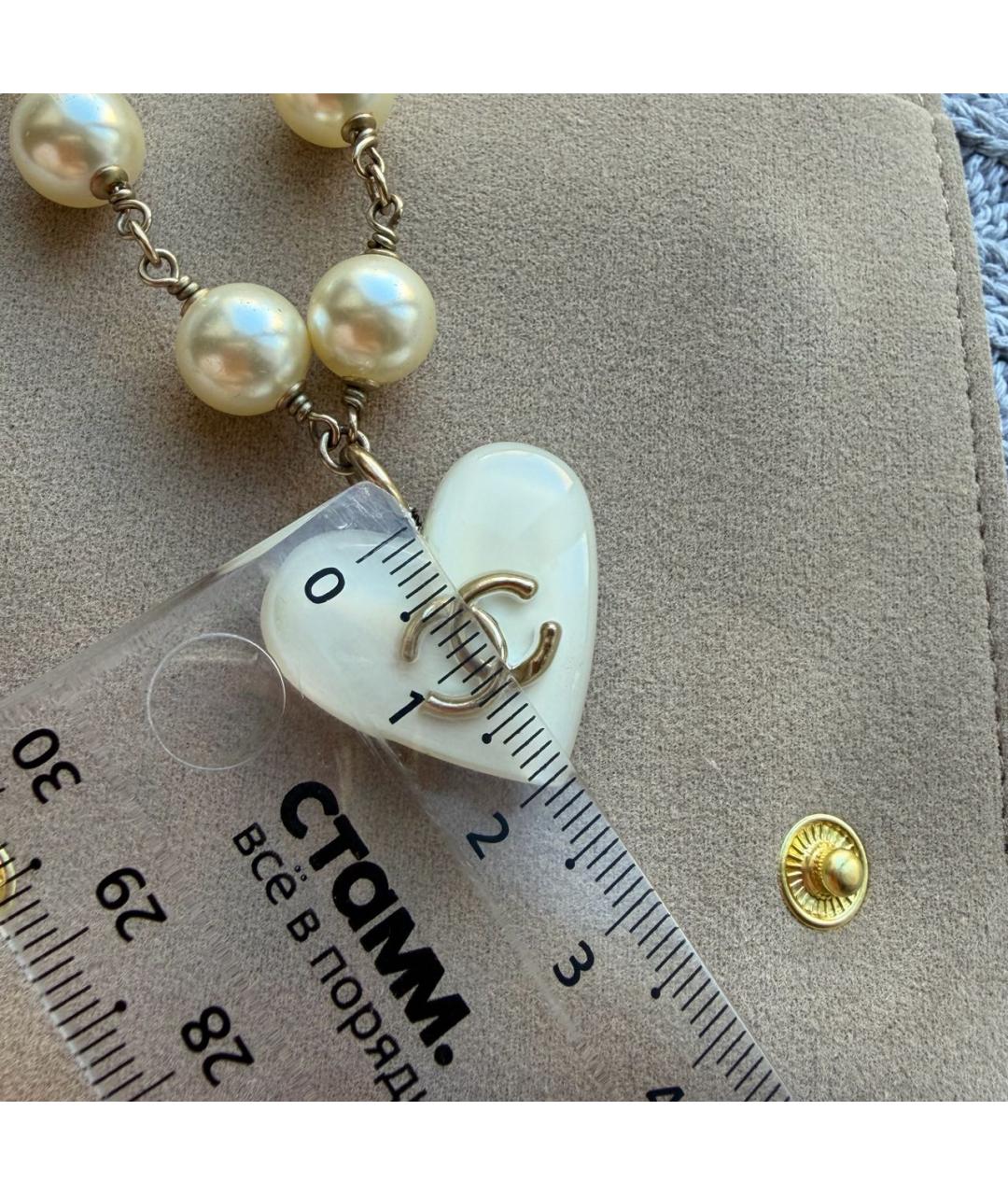 CHANEL Белое колье из экзотической кожи, фото 8