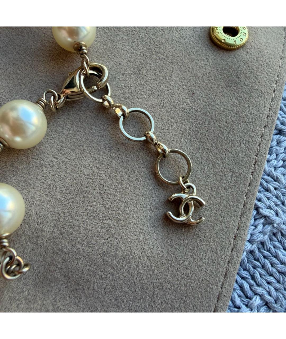 CHANEL Белое колье из экзотической кожи, фото 6