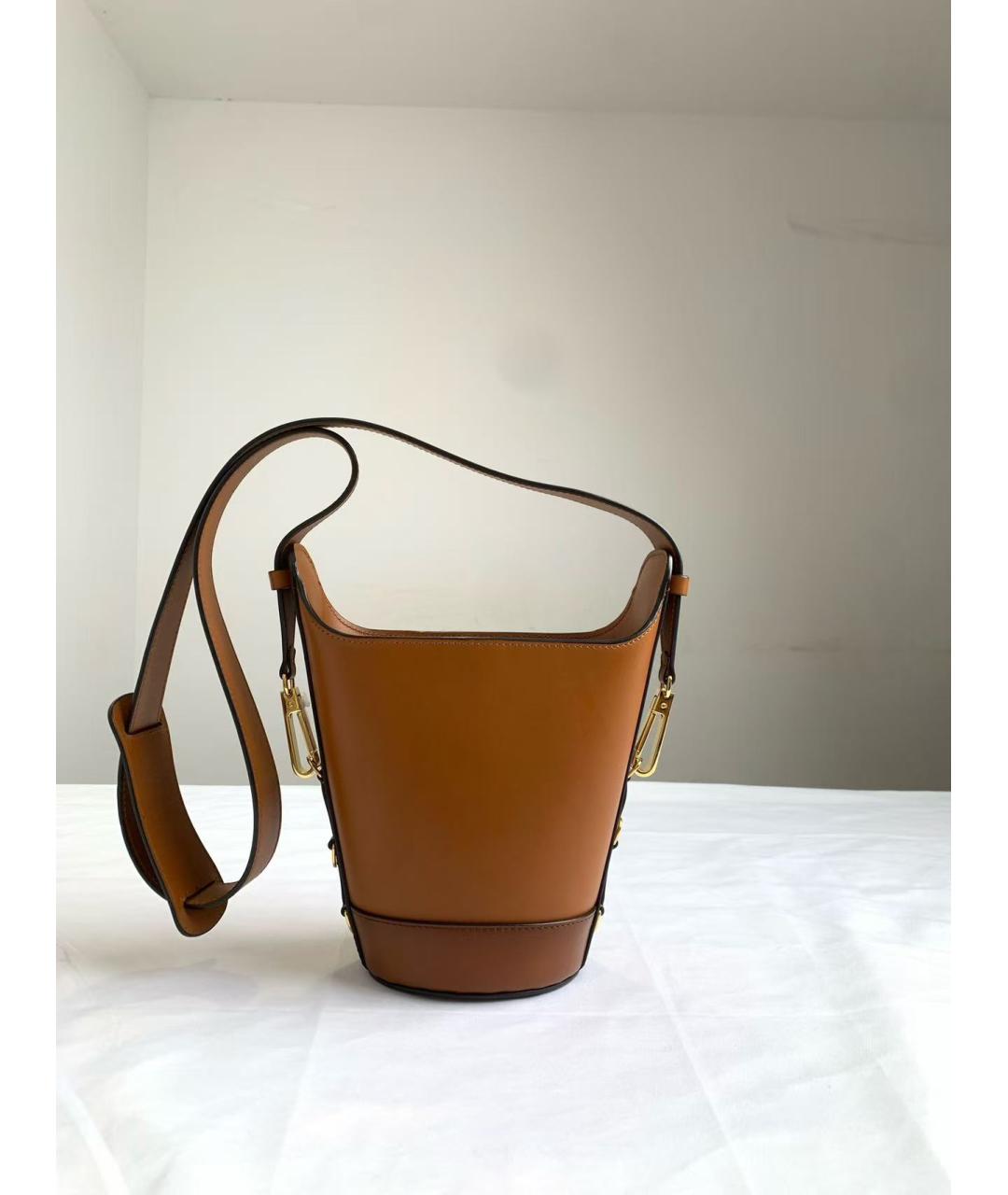 FENDI Коричневая кожаная сумка через плечо, фото 3