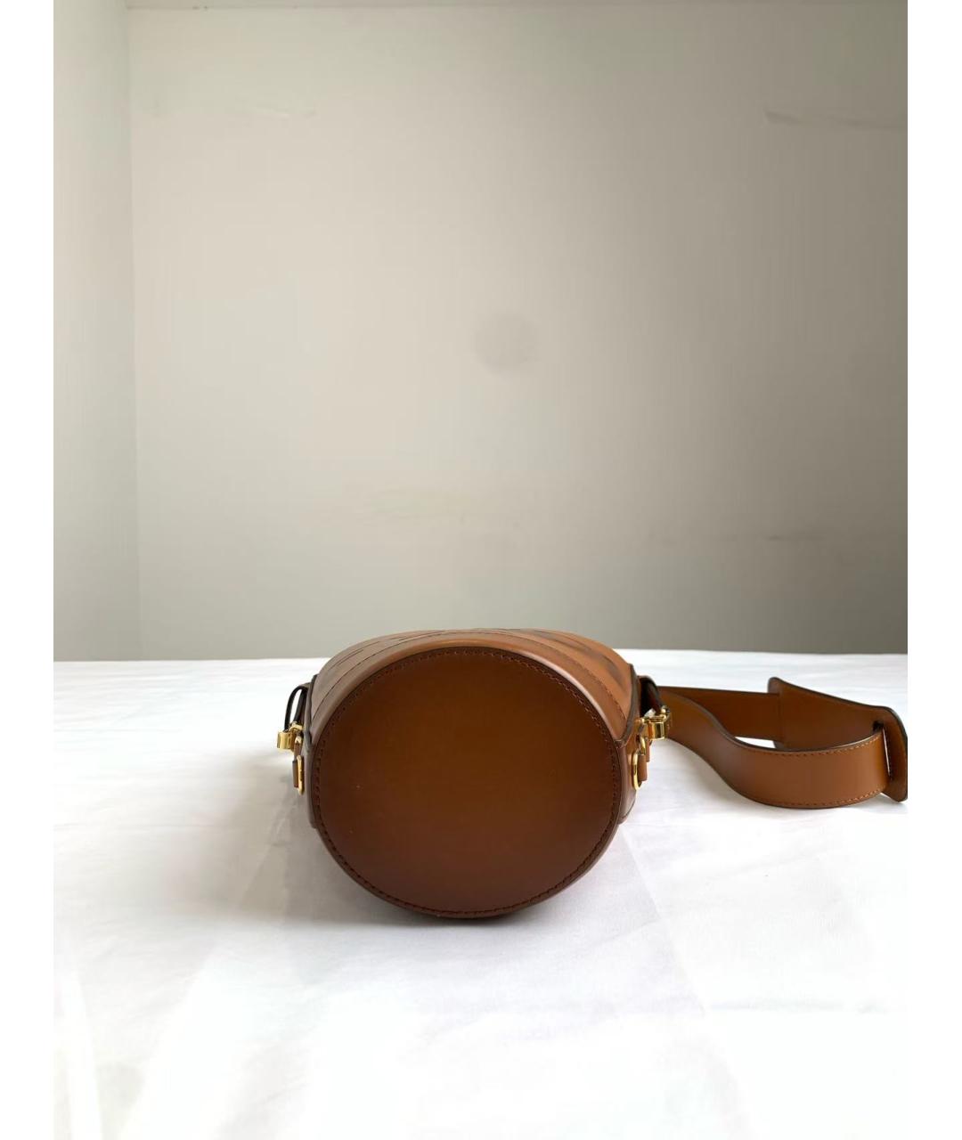 FENDI Коричневая кожаная сумка через плечо, фото 5