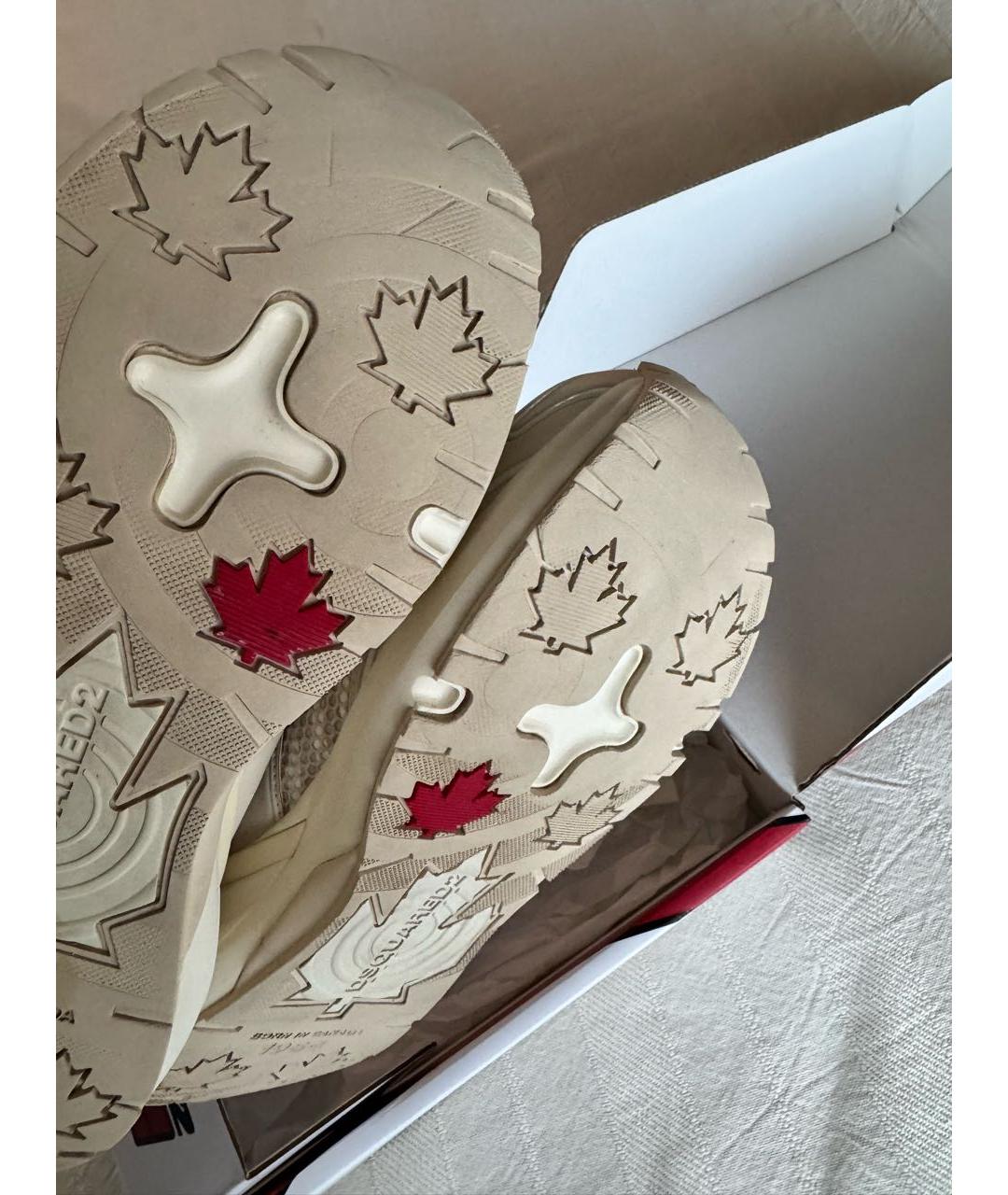 DSQUARED2 Бежевые синтетические кроссовки, фото 5