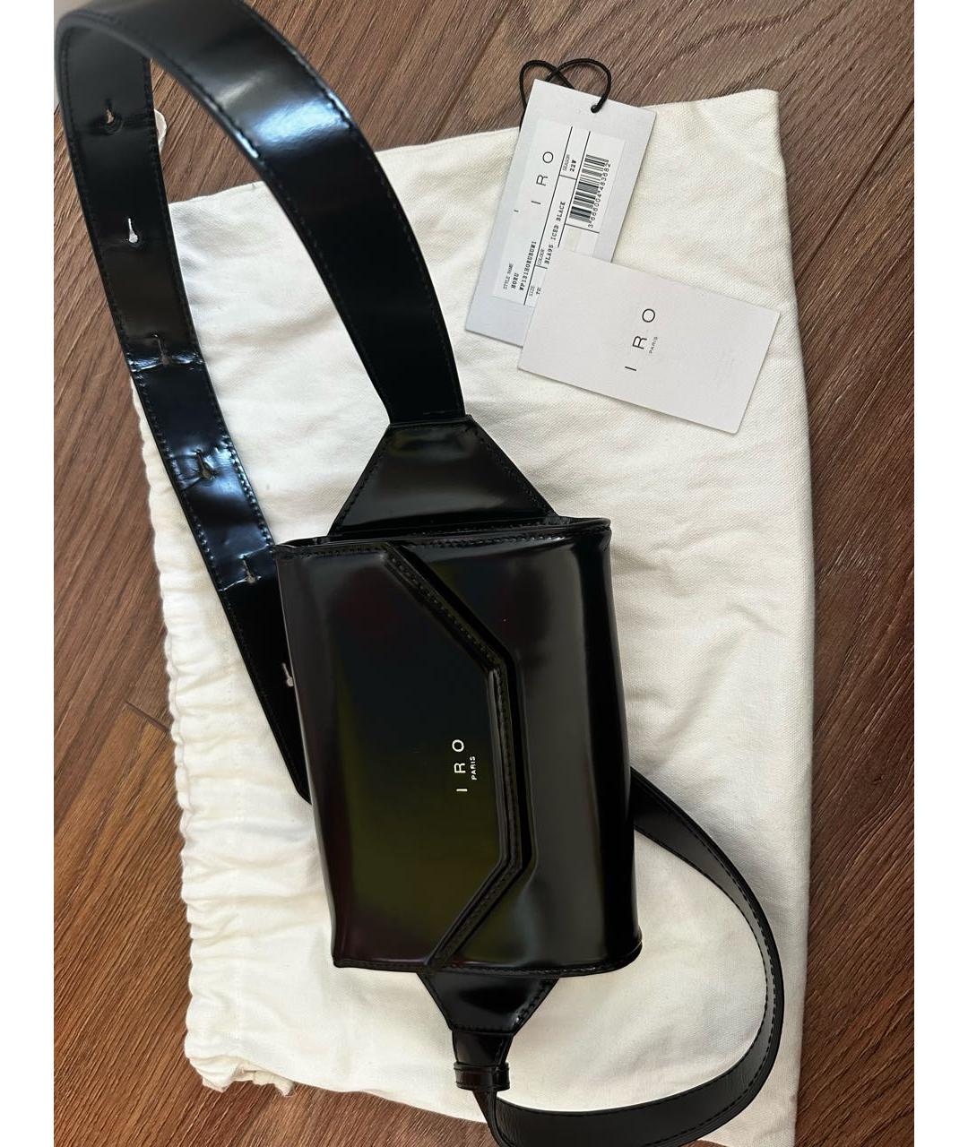 IRO Черная поясная сумка из лакированной кожи, фото 6