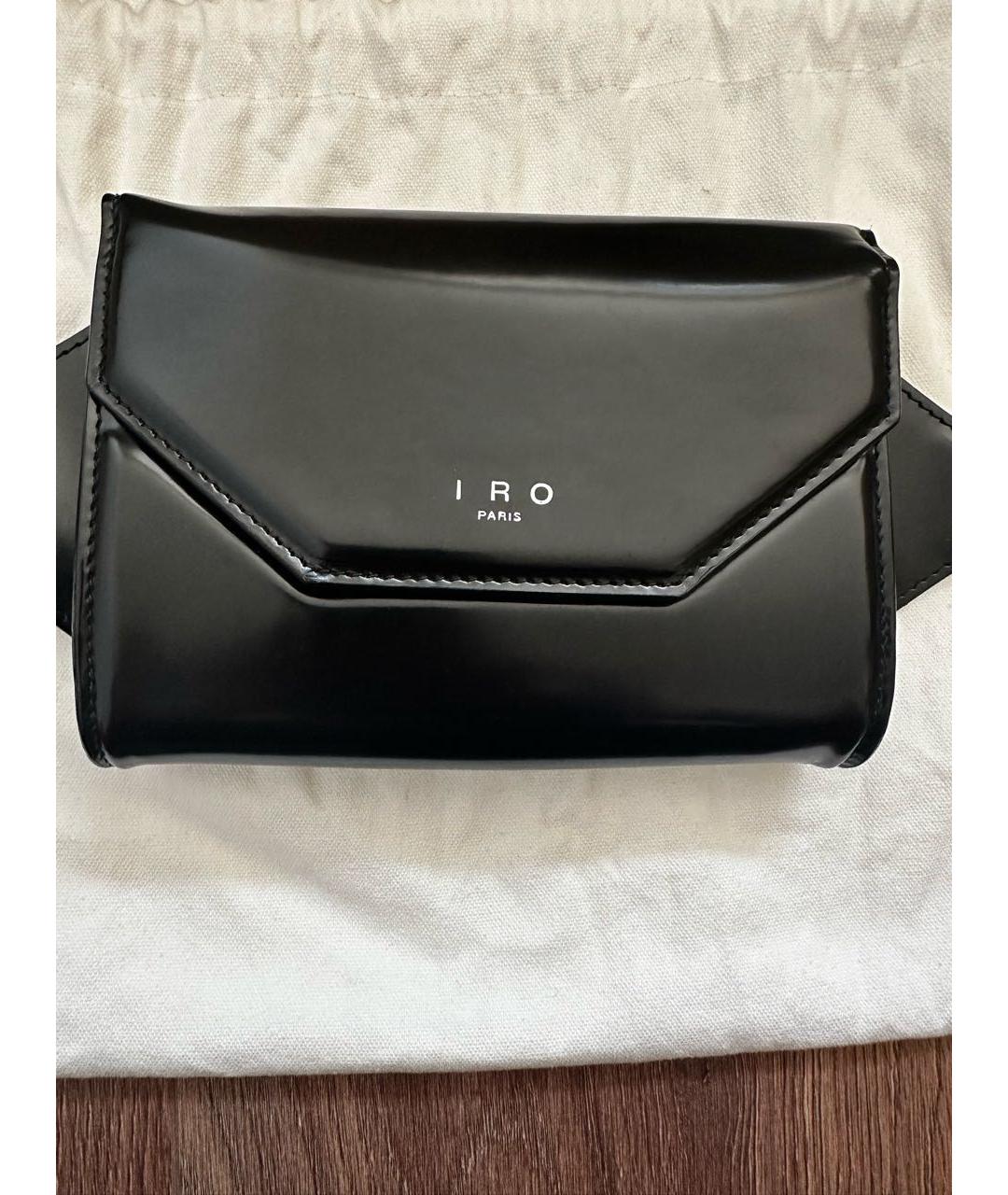 IRO Черная поясная сумка из лакированной кожи, фото 8