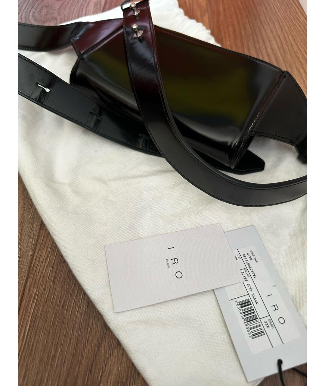 IRO Черная поясная сумка из лакированной кожи, фото 5