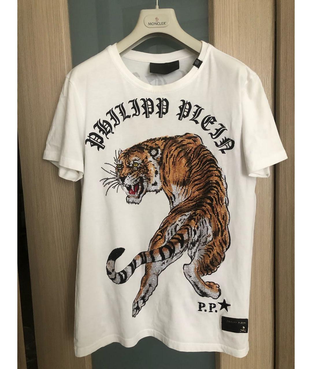 PHILIPP PLEIN Белая хлопковая футболка, фото 9