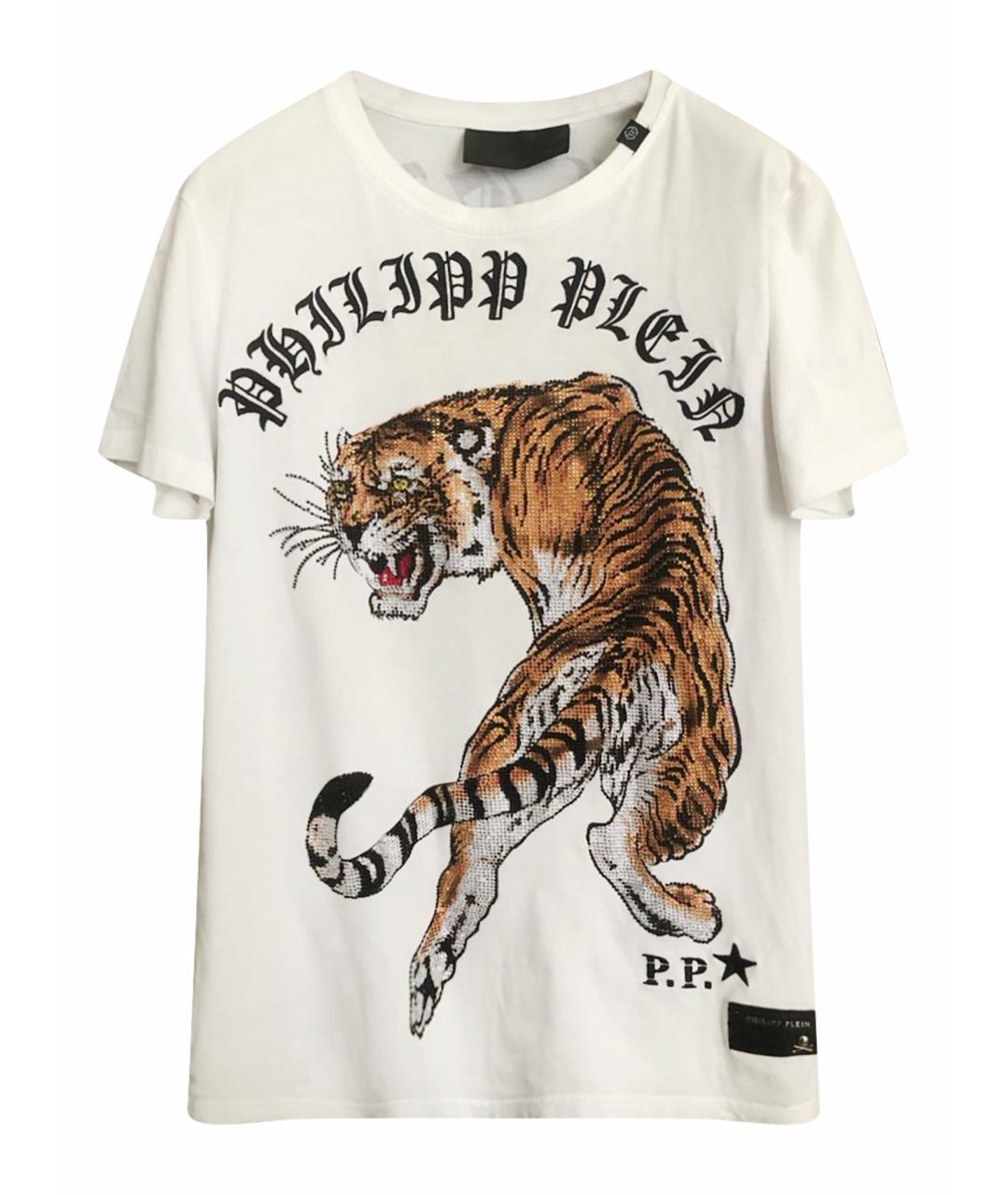 PHILIPP PLEIN Белая хлопковая футболка, фото 1