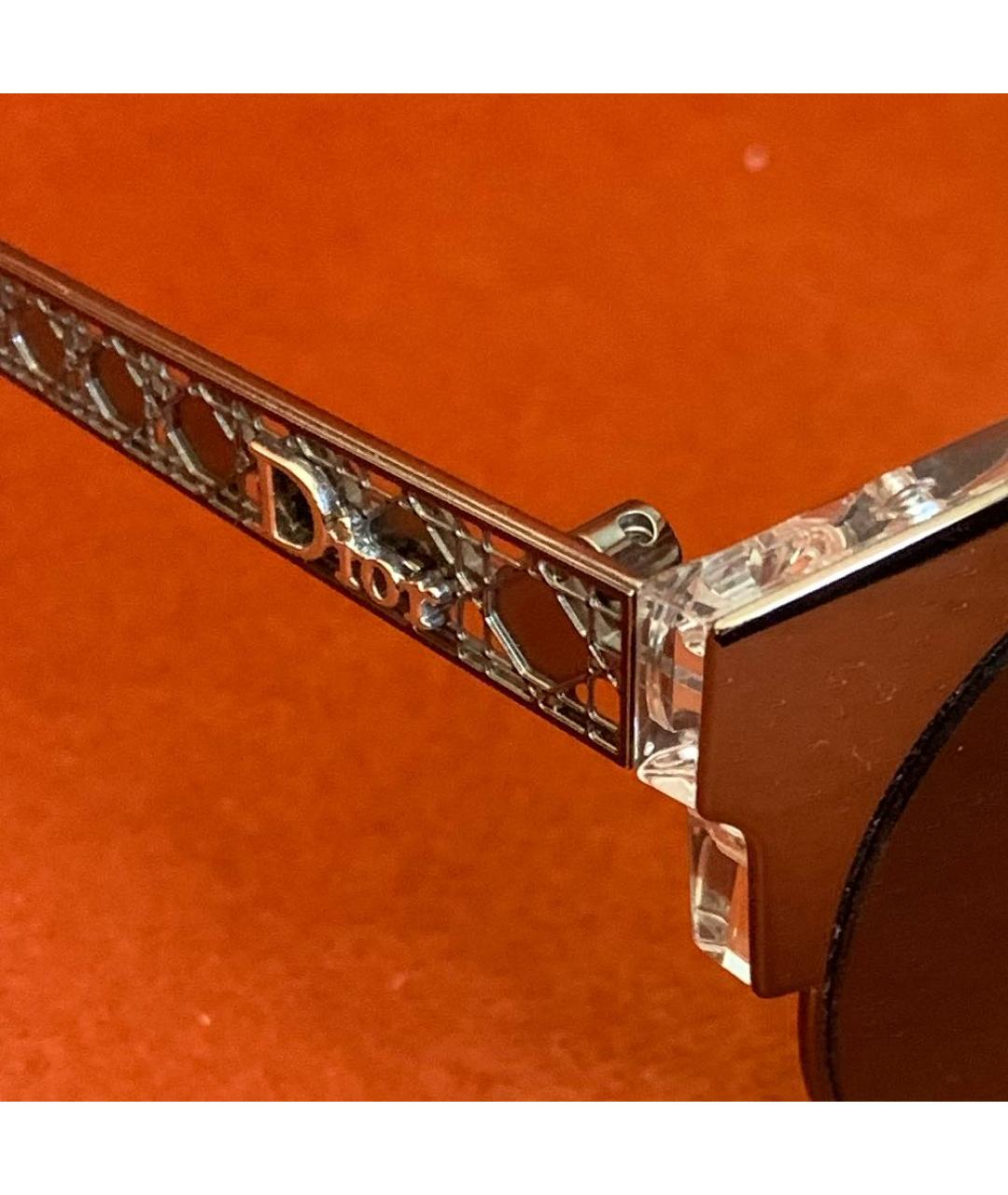 CHRISTIAN DIOR Серебряные металлические солнцезащитные очки, фото 3