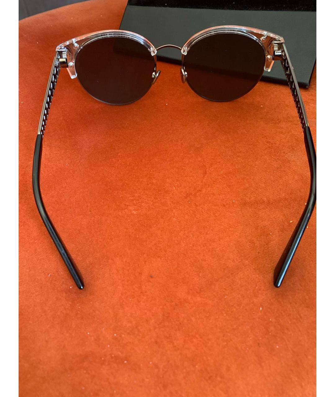 CHRISTIAN DIOR Серебряные металлические солнцезащитные очки, фото 5