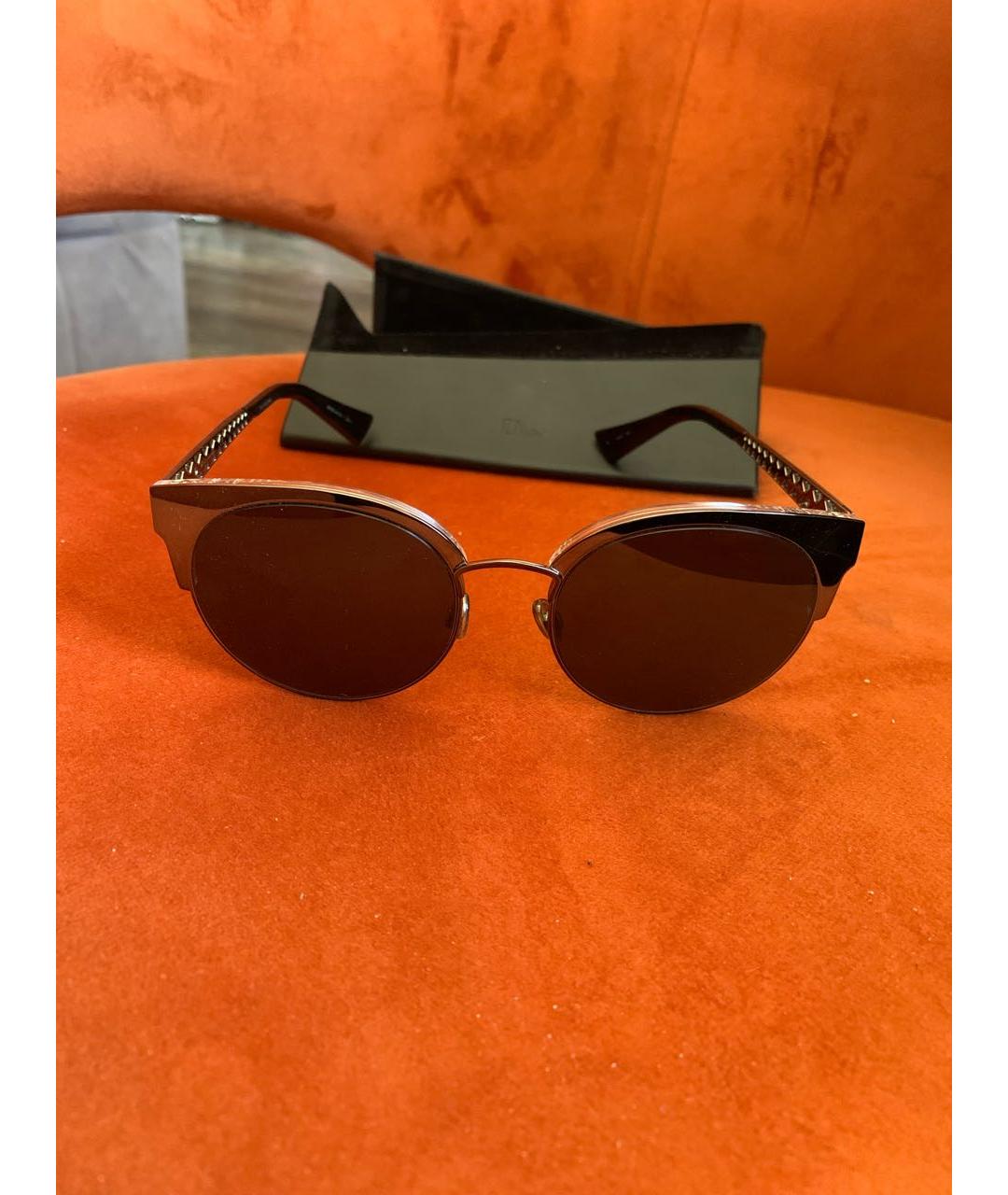 CHRISTIAN DIOR Серебряные металлические солнцезащитные очки, фото 6