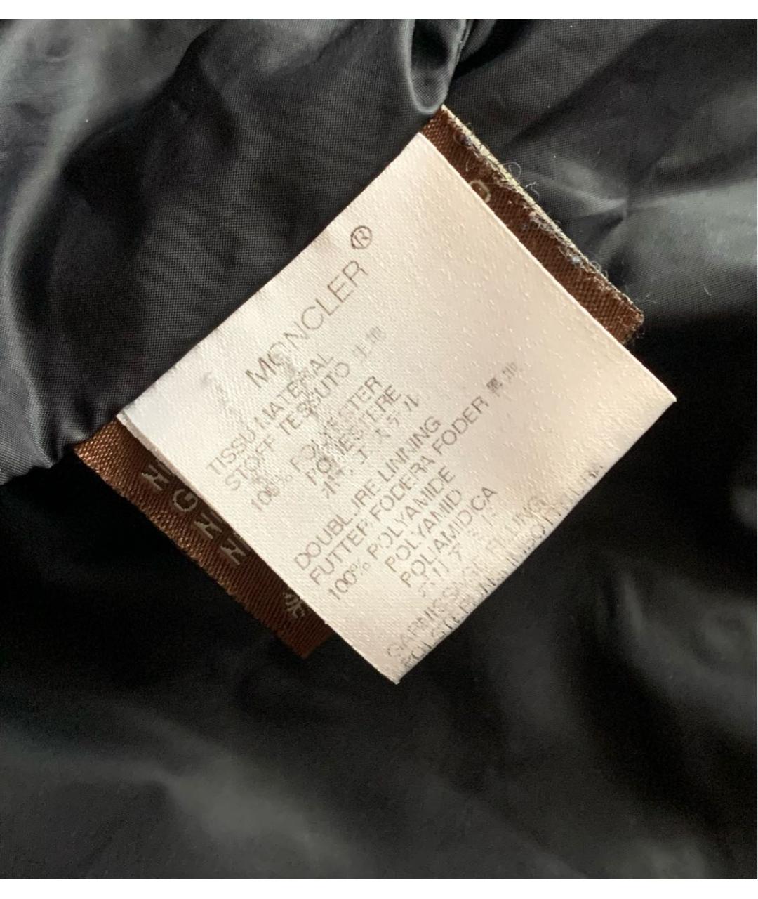 MONCLER Черный полиэстеровый пуховик, фото 4