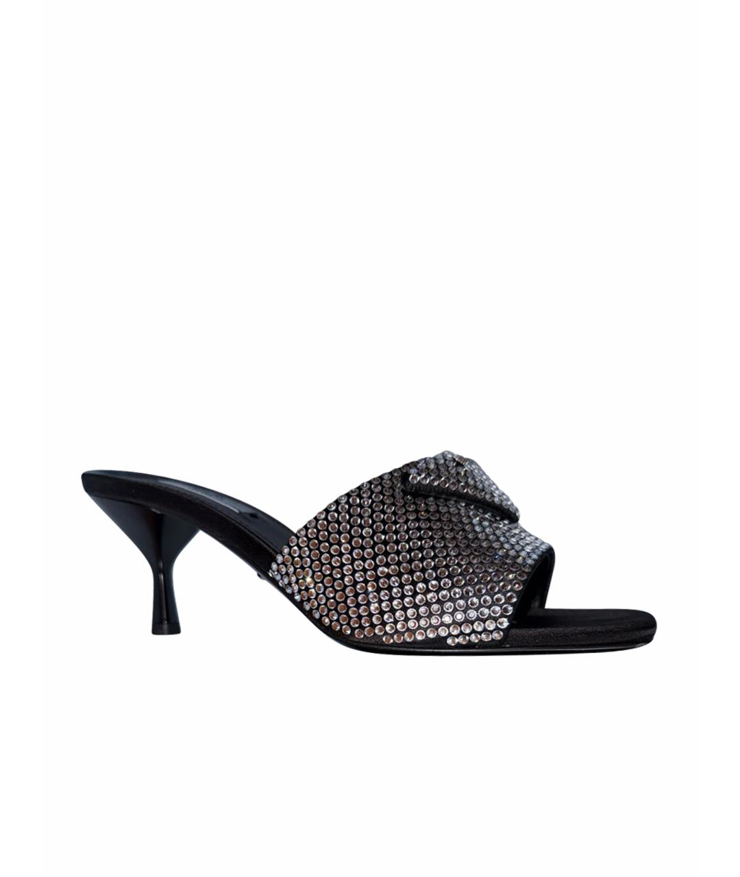 PRADA Серебряные кожаные мюли, фото 1