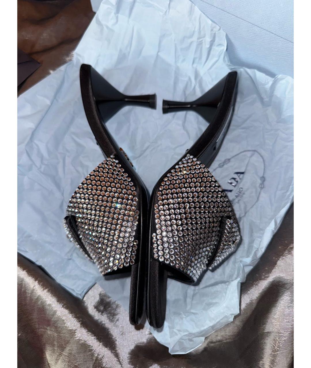 PRADA Серебряные кожаные мюли, фото 9