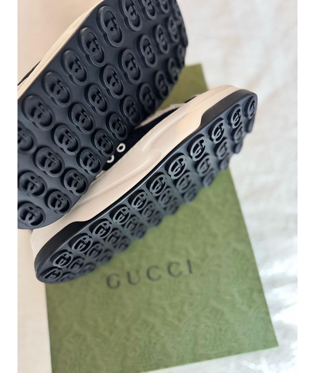 GUCCI Черные текстильные кеды, фото 5