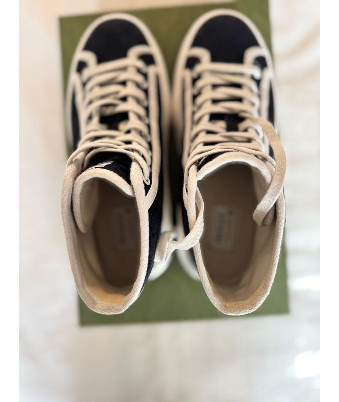 GUCCI Черные текстильные кеды, фото 3