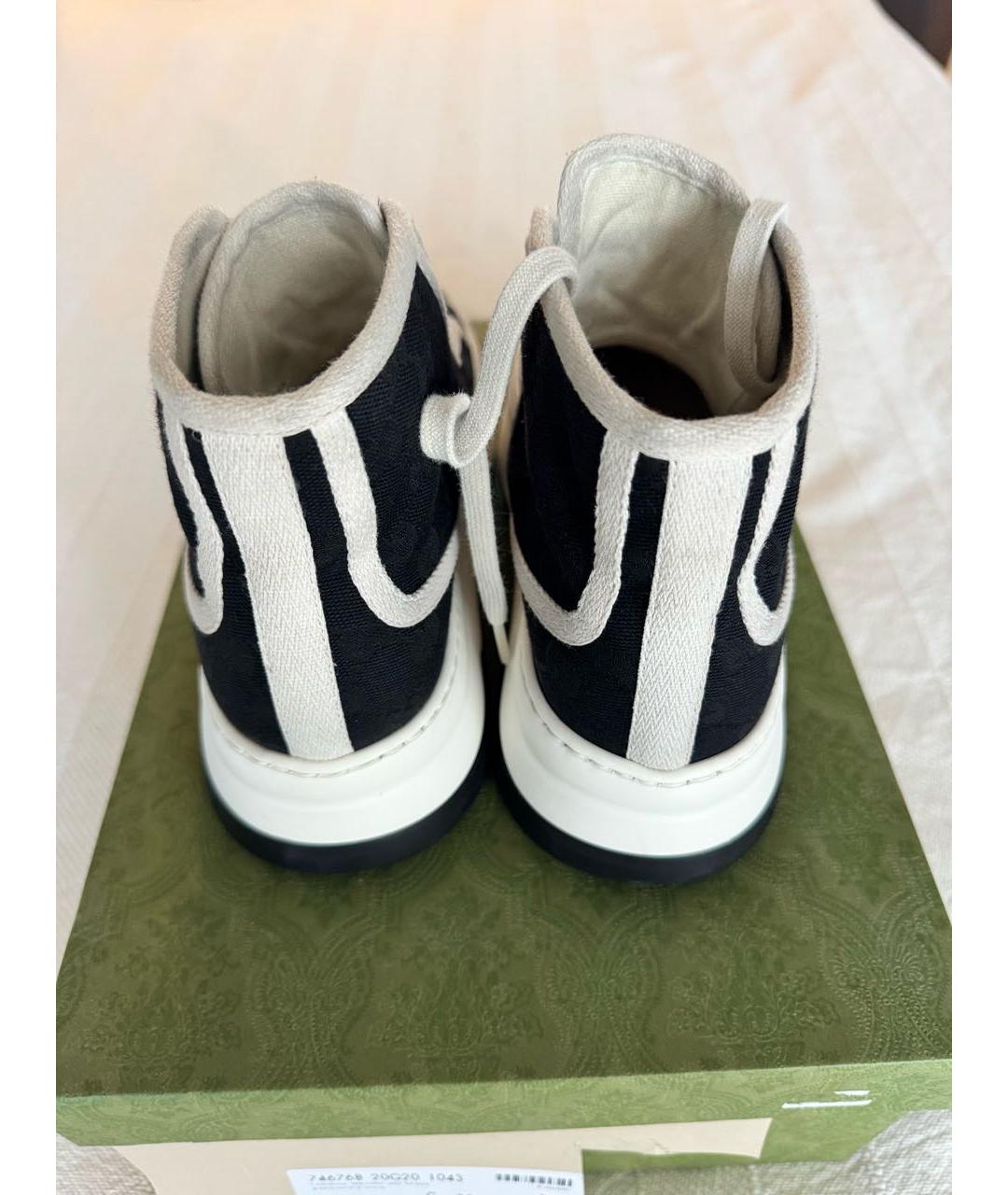 GUCCI Черные текстильные кеды, фото 4