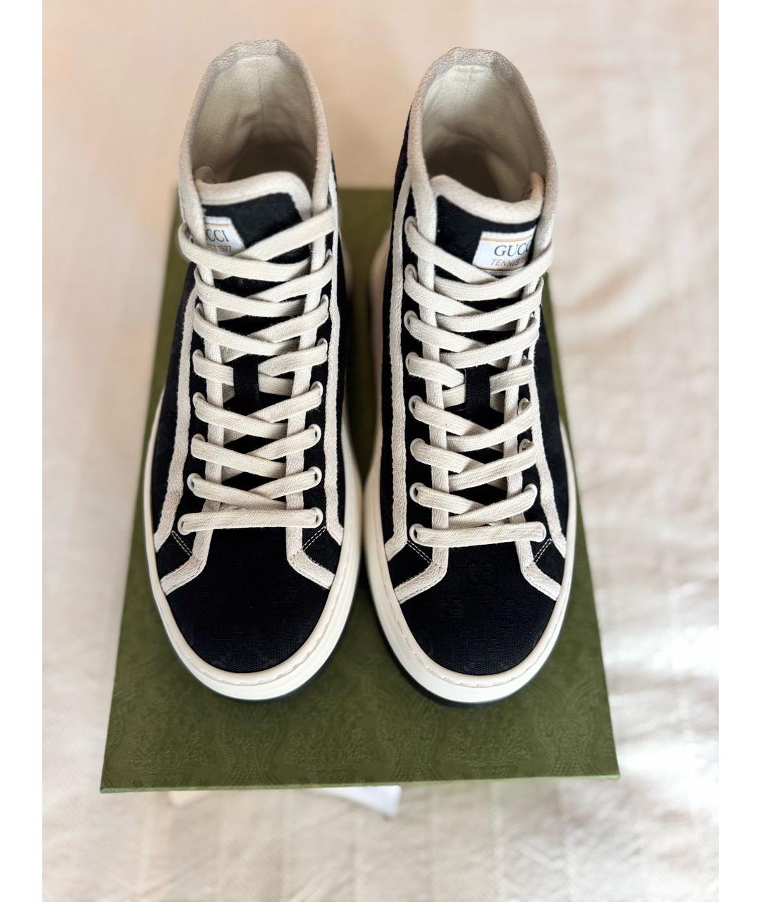 GUCCI Черные текстильные кеды, фото 2