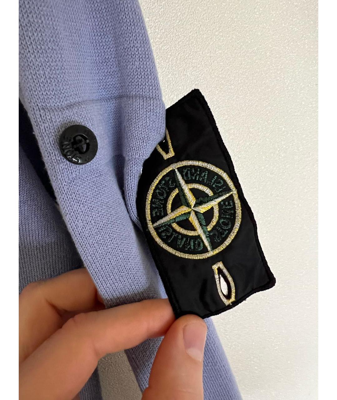 STONE ISLAND Голубой хлопковый джемпер / свитер, фото 6