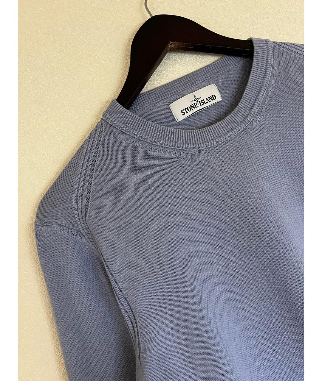 STONE ISLAND Голубой хлопковый джемпер / свитер, фото 4