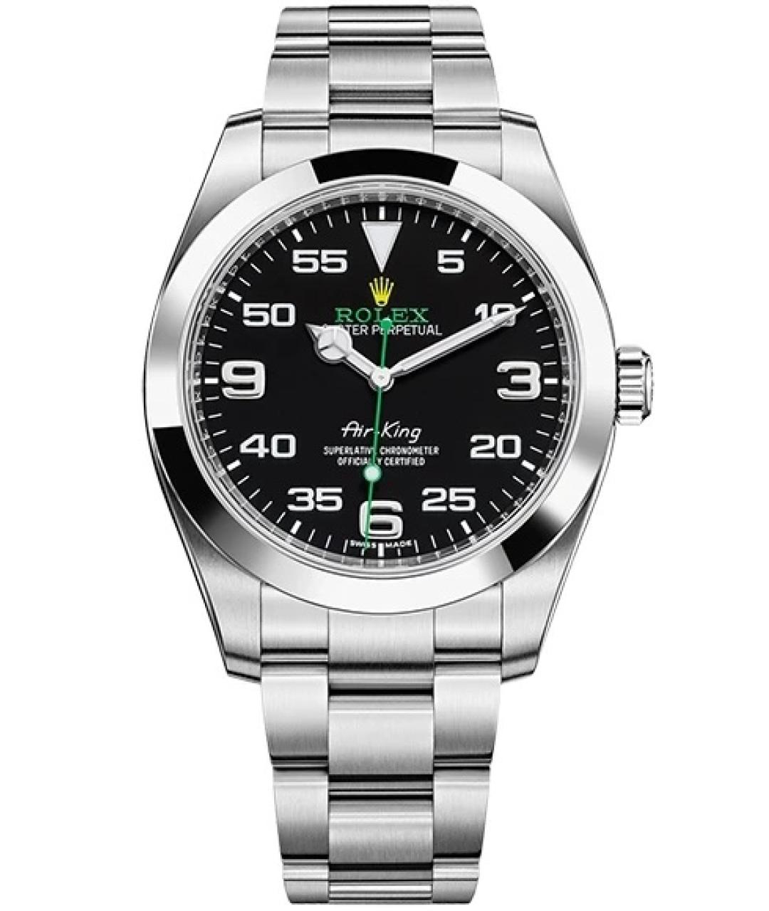 ROLEX Черные металлические часы, фото 1