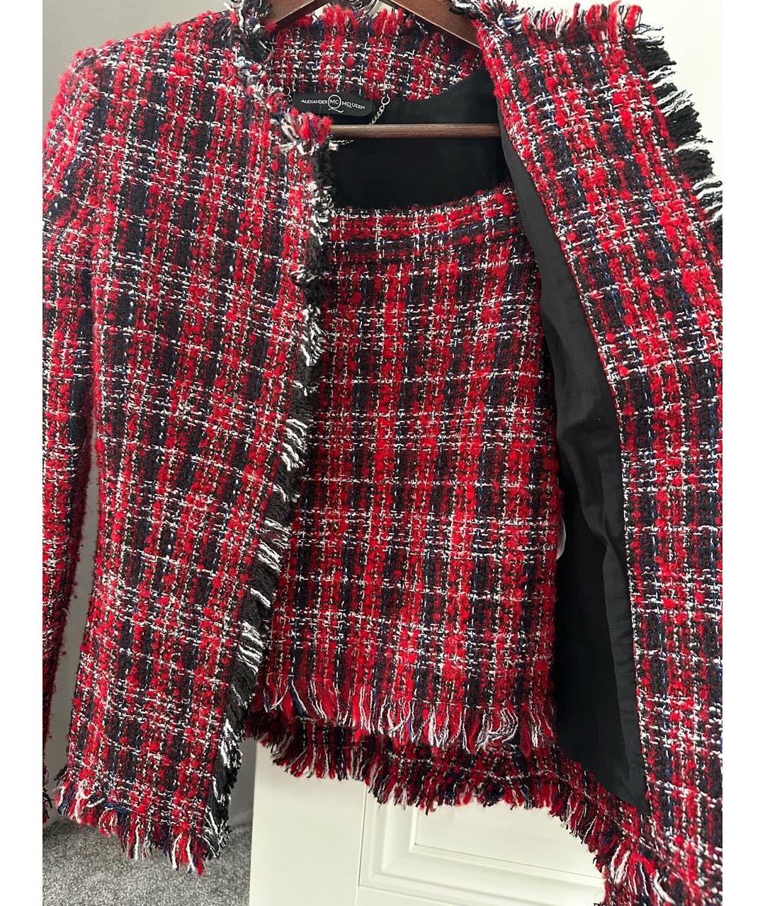 ALEXANDER MCQUEEN Красный полиамидовый костюм с юбками, фото 5