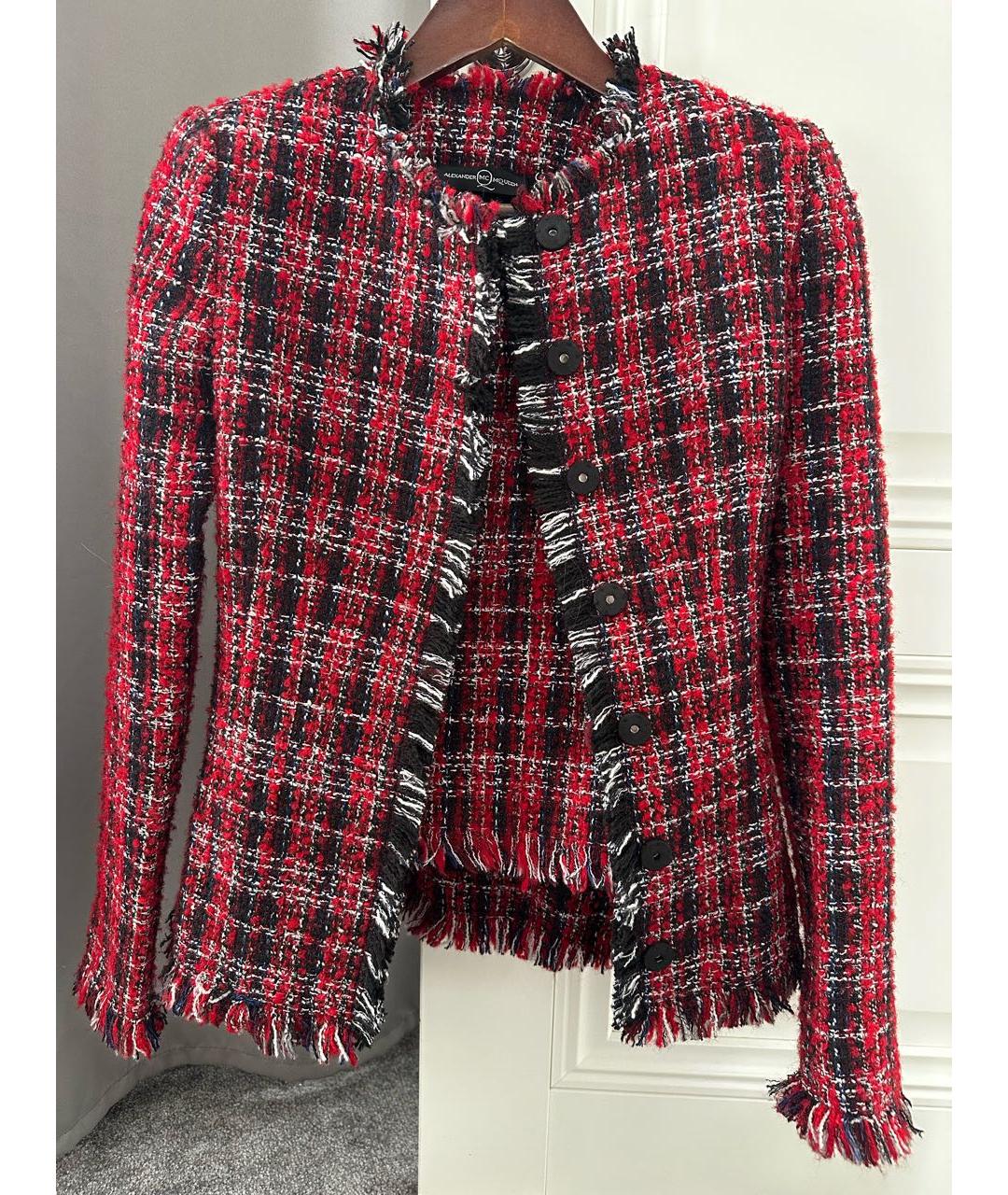 ALEXANDER MCQUEEN Красный полиамидовый костюм с юбками, фото 4