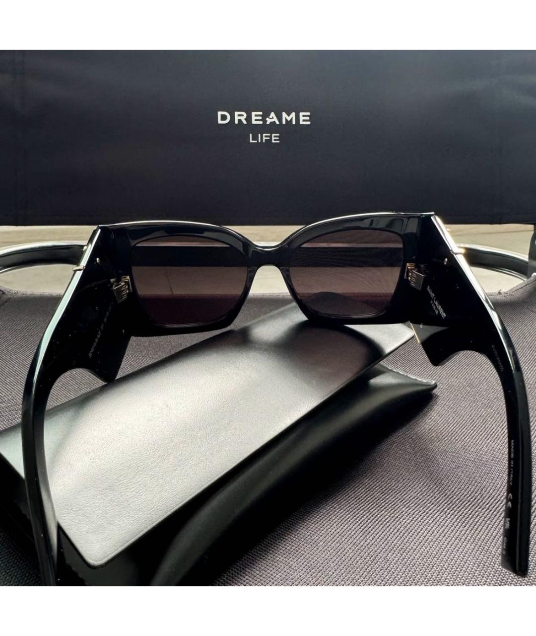 SAINT LAURENT Черные пластиковые солнцезащитные очки, фото 3